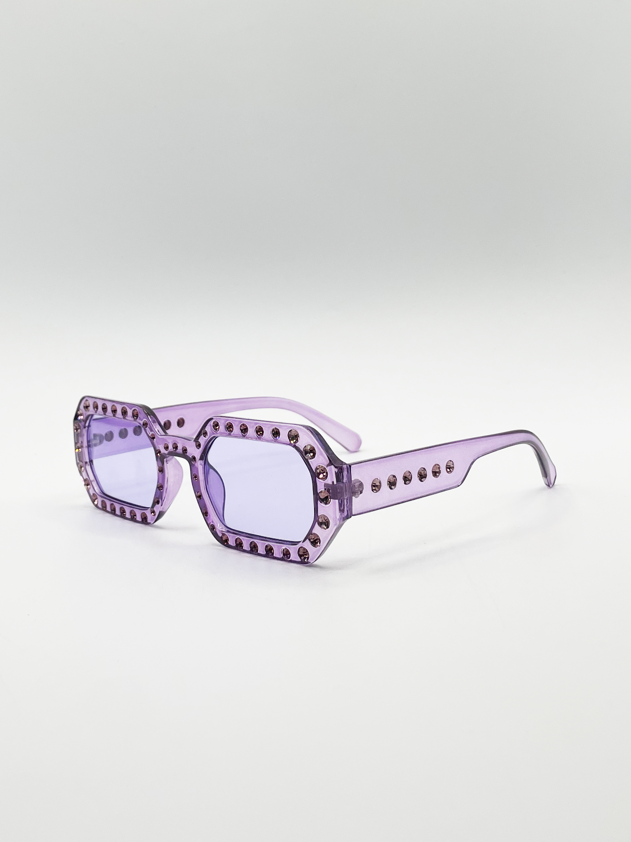 Oval Festival Glasses with Gem Detail in Purple