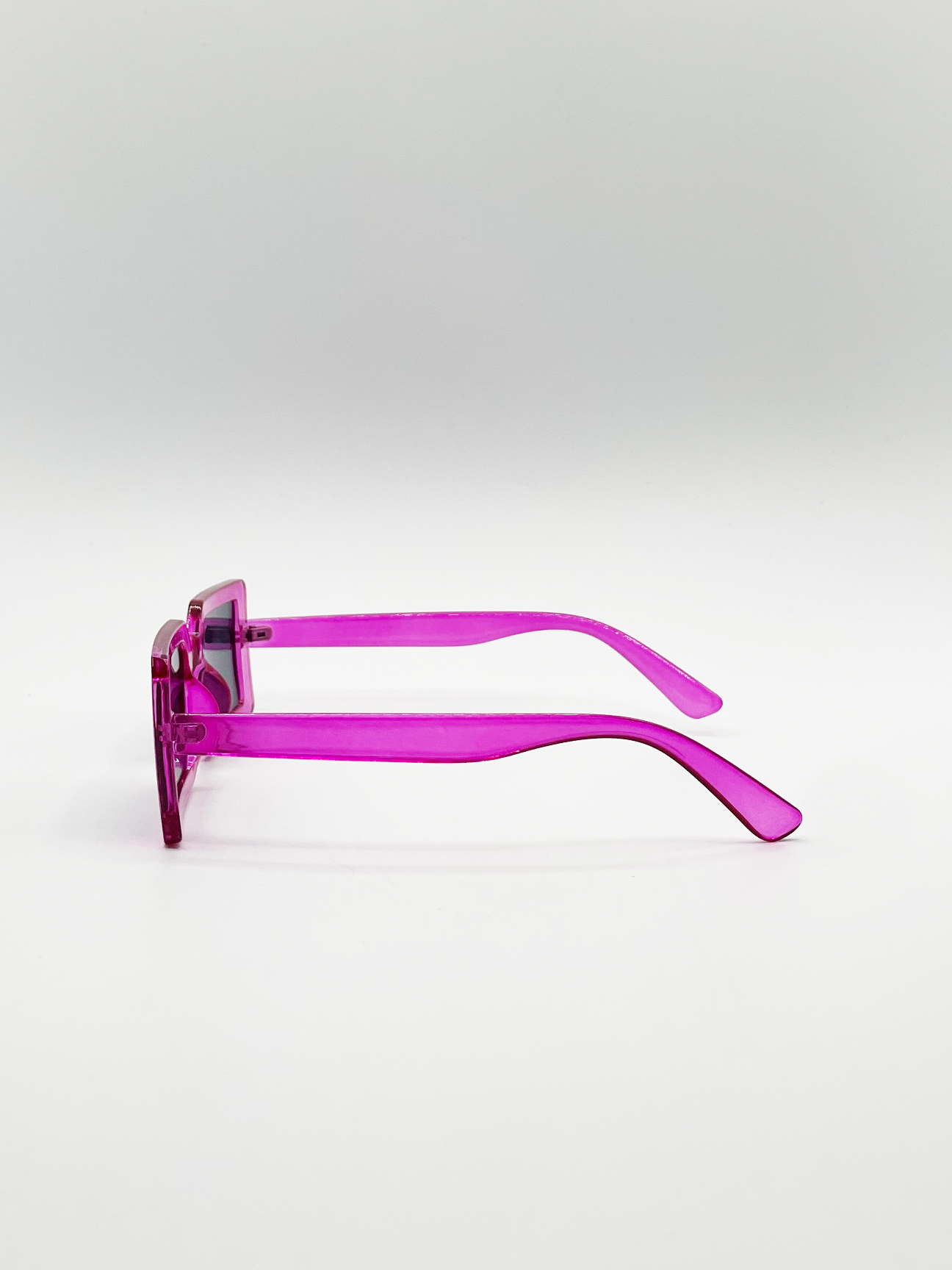 Square Frame Sunglasses in Hot Pink with Black Lens