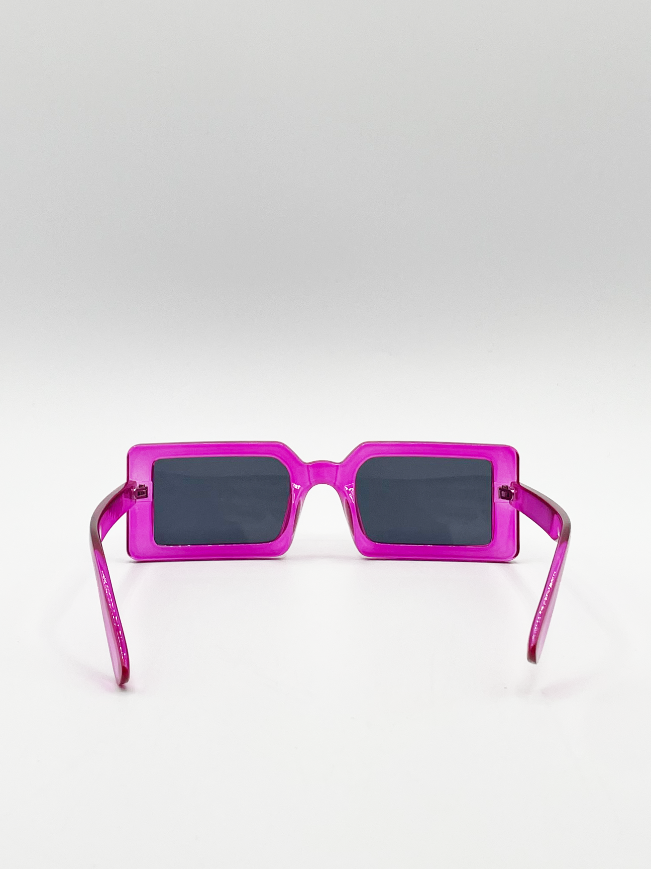 Square Frame Sunglasses in Hot Pink with Black Lens