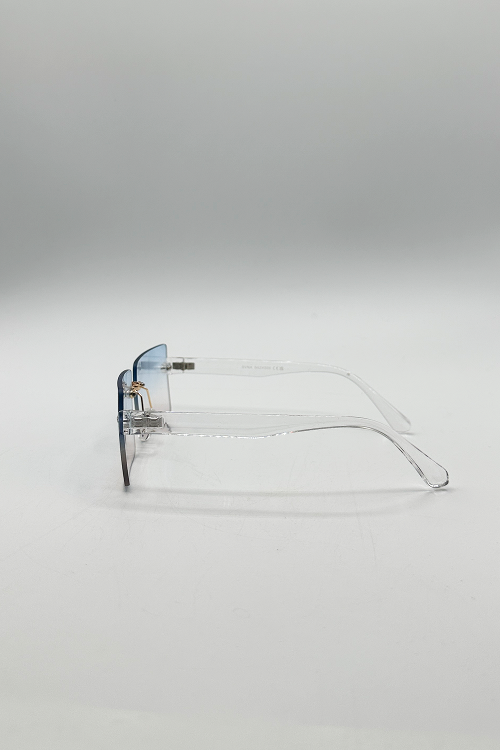 Square Rimless Sunglasses with Blue Ombre Lens