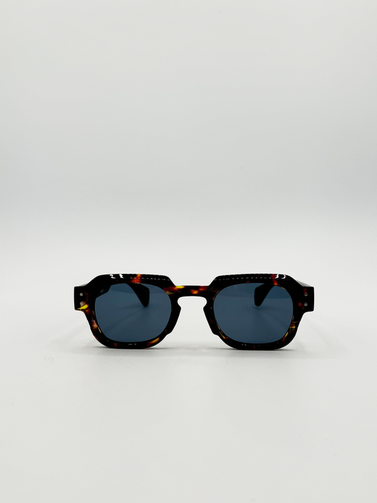 Angular wayfarer style Sunglasses in Leopard Print