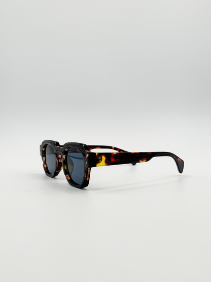 Angular wayfarer style Sunglasses in Leopard Print