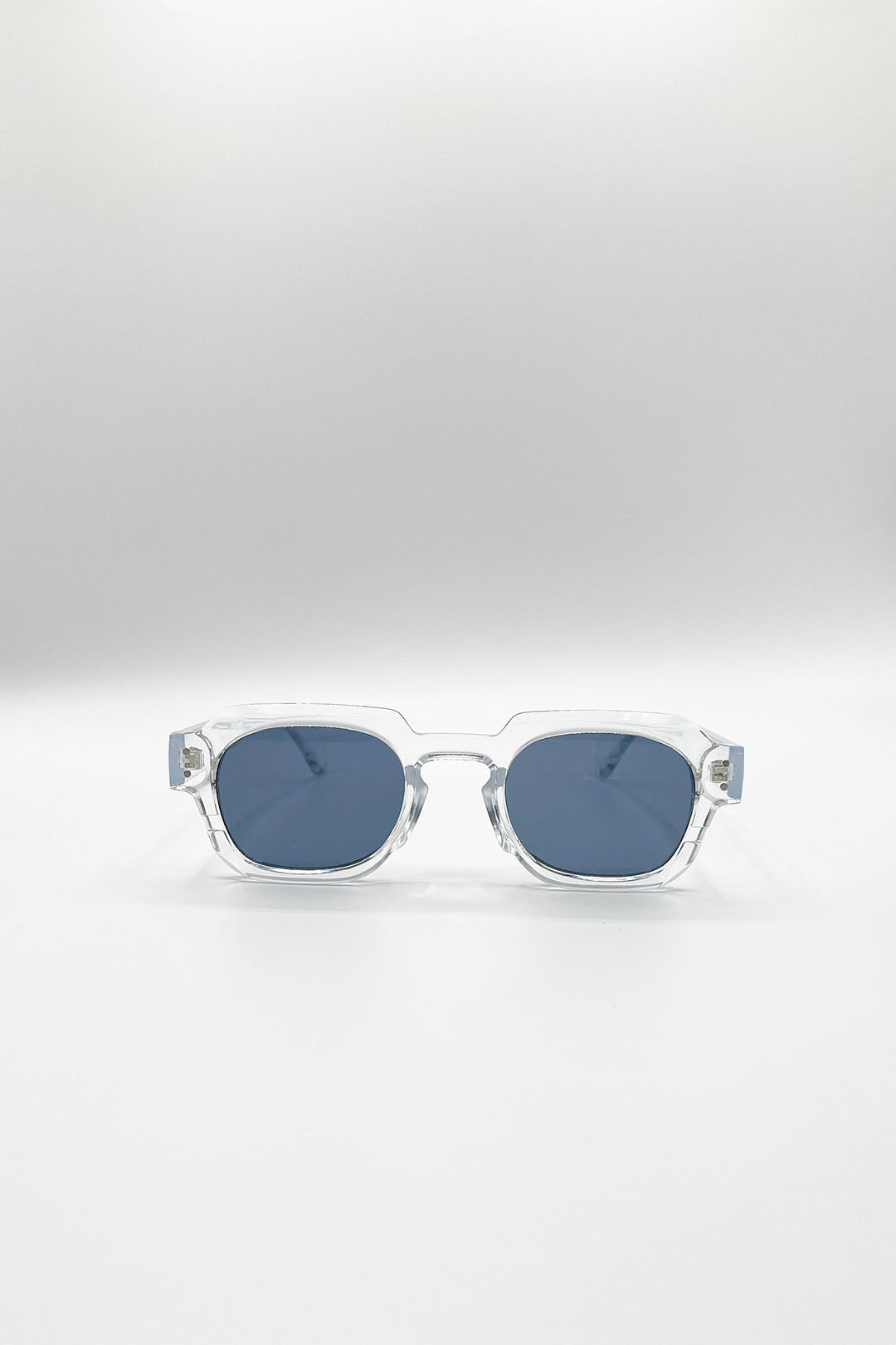 Angular Wayfarer Sunglasses In Clear