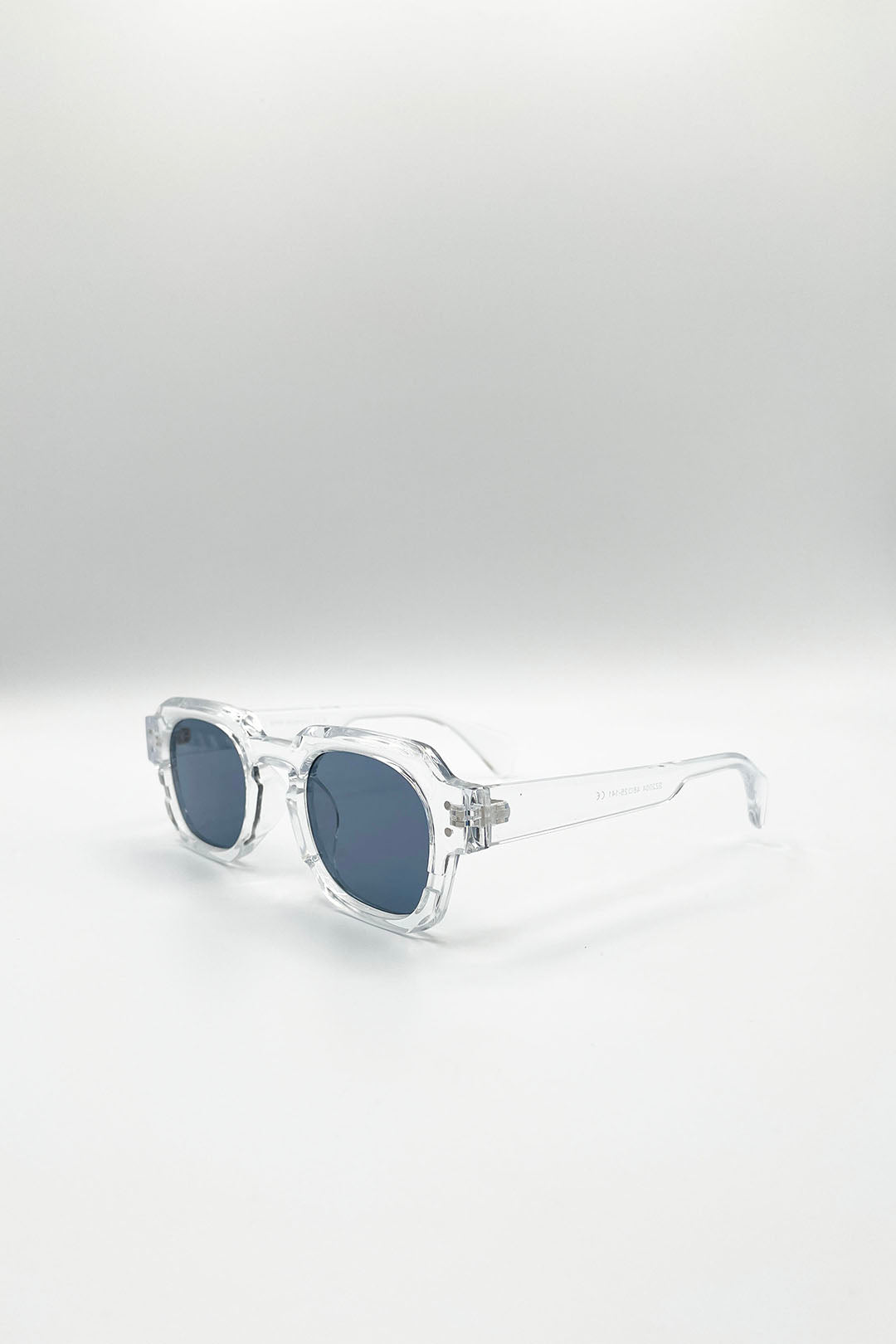 Angular Wayfarer Sunglasses In Clear