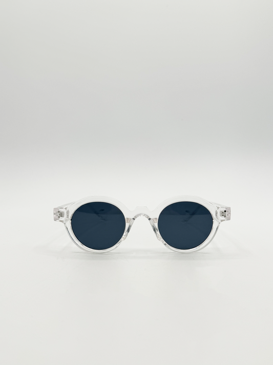 Classic Round Mens Sunglasses in Transparent