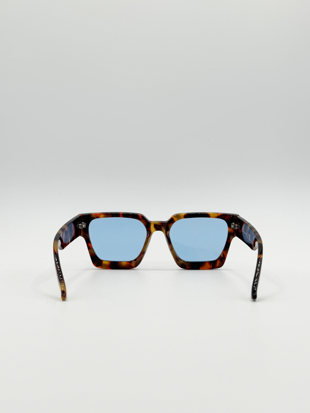 Chunky Shape_Oversize square Sunglasses in Tortoiseshell with Blue Lenses