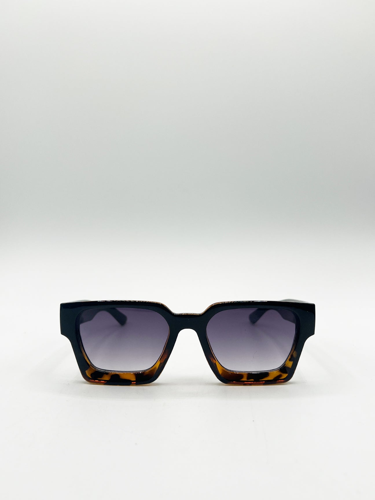 Square Retro Black Leopard Sunglasses