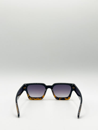 Square Retro Black Leopard Sunglasses