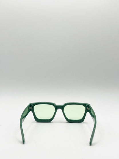 Square Retro Mint Green Sunglasses