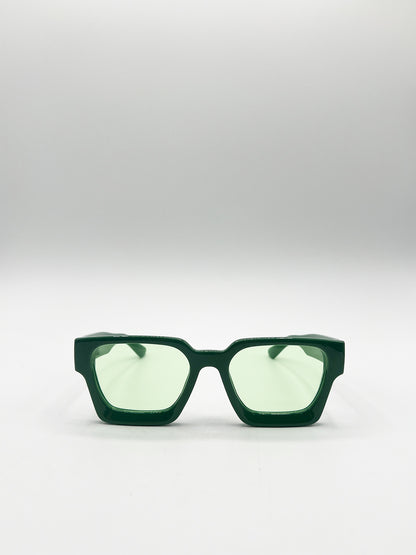 Square Retro Mint Green Sunglasses