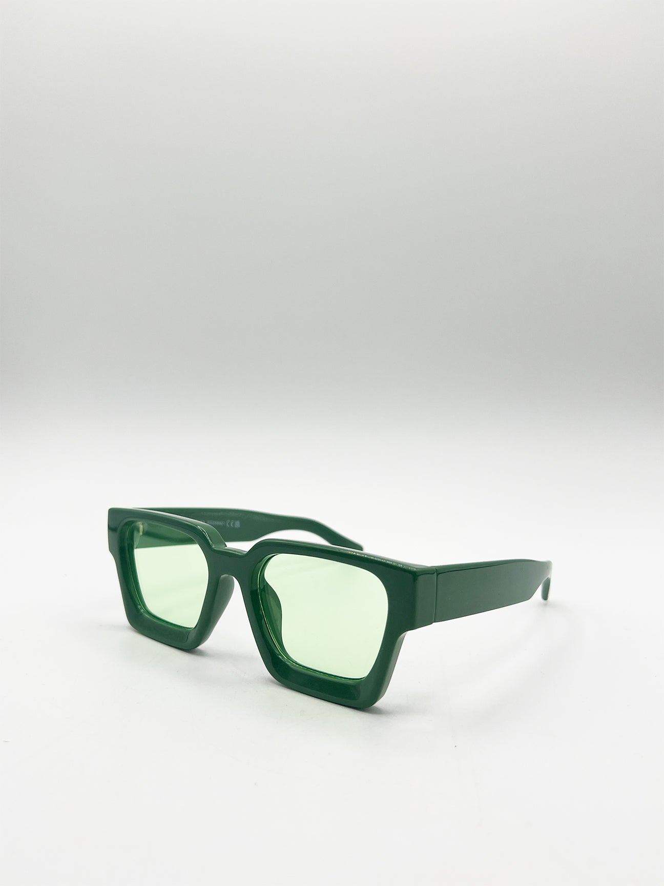 Square Retro Mint Green Sunglasses