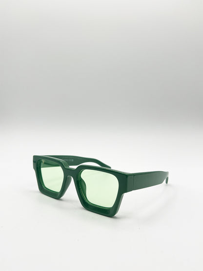 Square Retro Mint Green Sunglasses