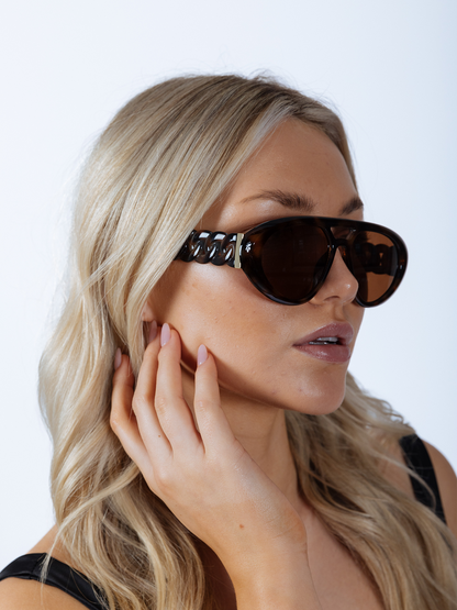 Chunky Aviator Sunglasses in Orange