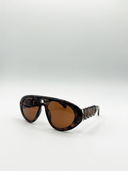 Chunky Aviator Sunglasses in Orange