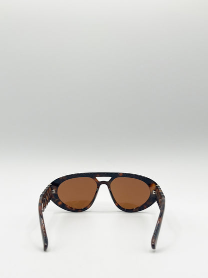 Chunky Aviator Sunglasses in Orange