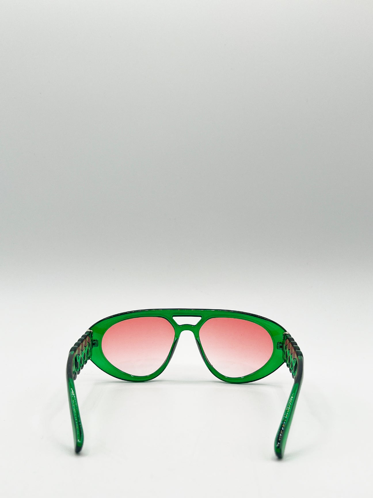 Chunky Aviator Sunglasses in Bright Green