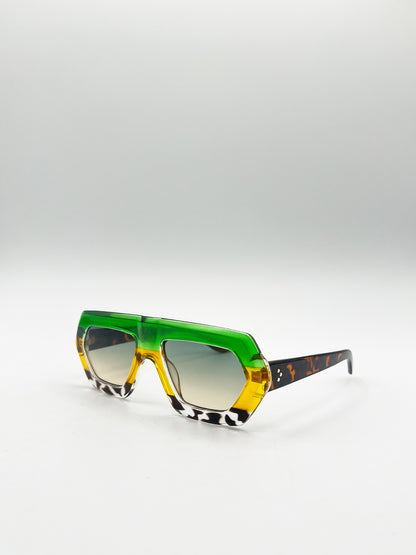 Cross-Border Flat Sunglasses in Multi Print