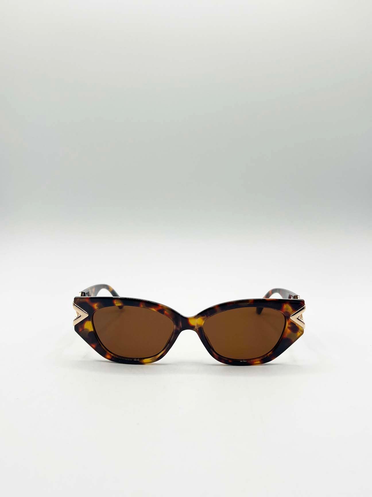 Cat-Eye Diamond Infinity Sunglasses in Tortoiseshell