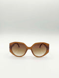 Round Circle Sunglasses in Brown