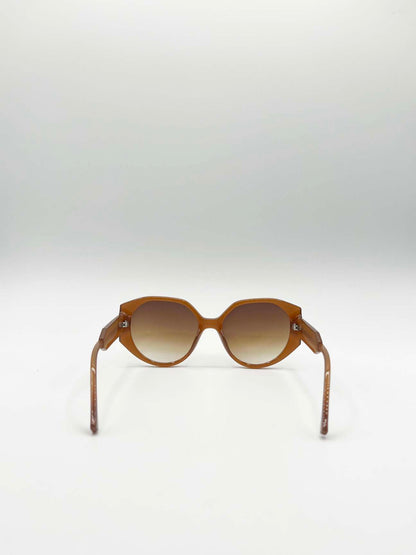 Round Circle Sunglasses in Brown