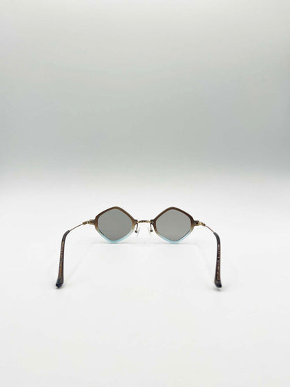 Diamond Shape Sunglasses in Brown Blue