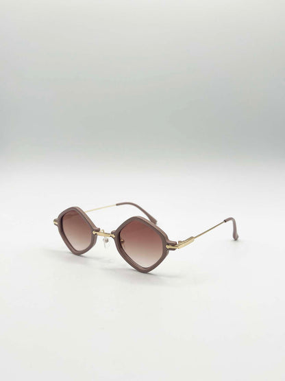 Diamond Shape Sunglasses in Nude