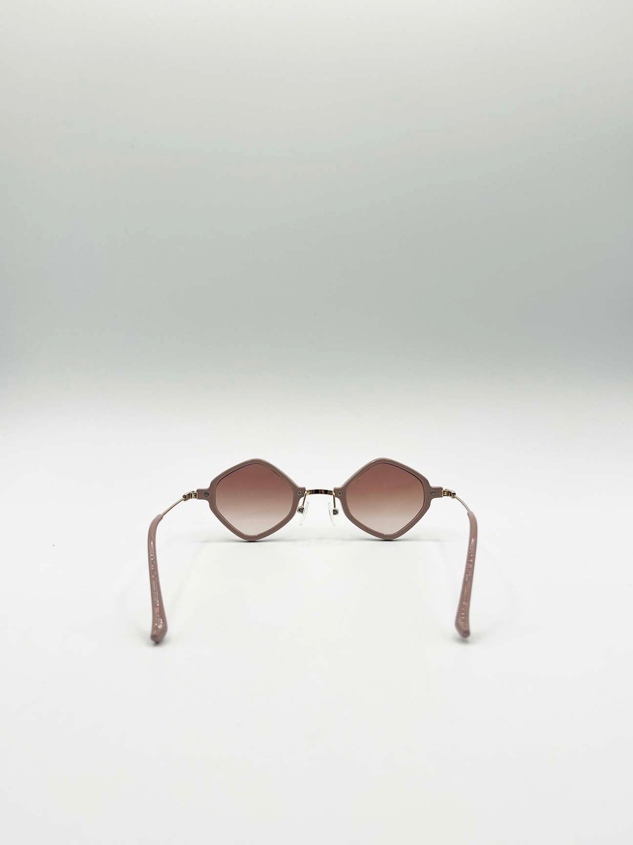 Diamond Shape Sunglasses in Nude