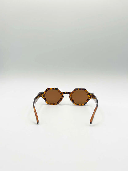 Round Hexagon Sunglasses in Tortoise/Brown