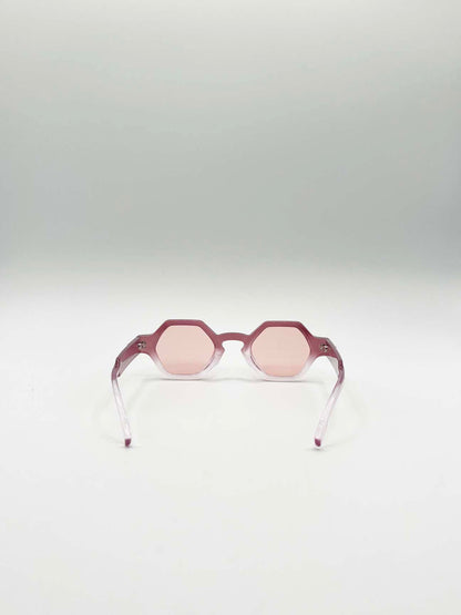 Round Hexagon Sunglasses in Pink