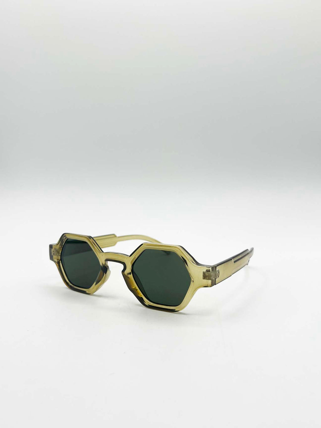 Round Hexagon Sunglasses in Sage Green