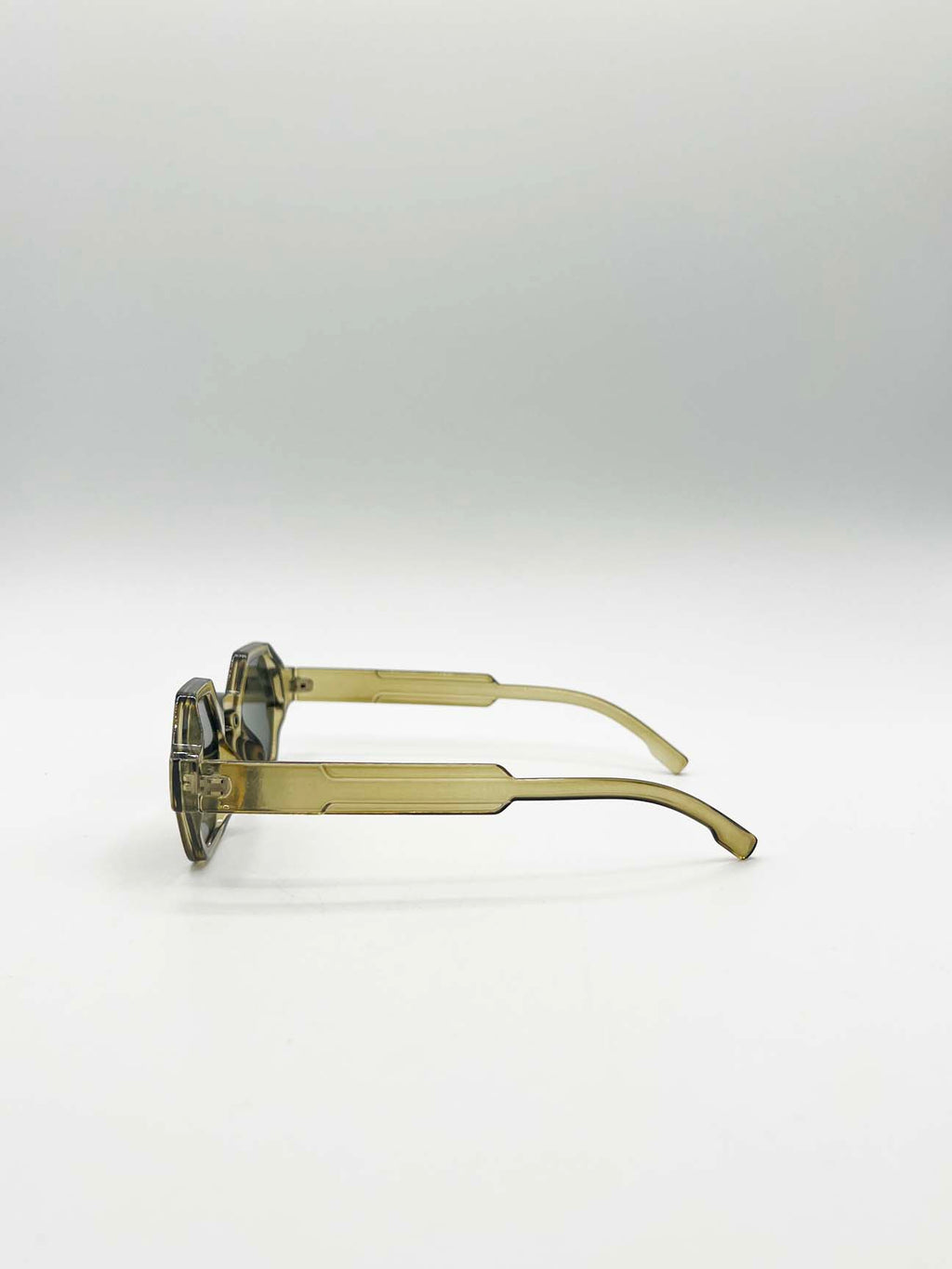 Round Hexagon Sunglasses in Sage Green