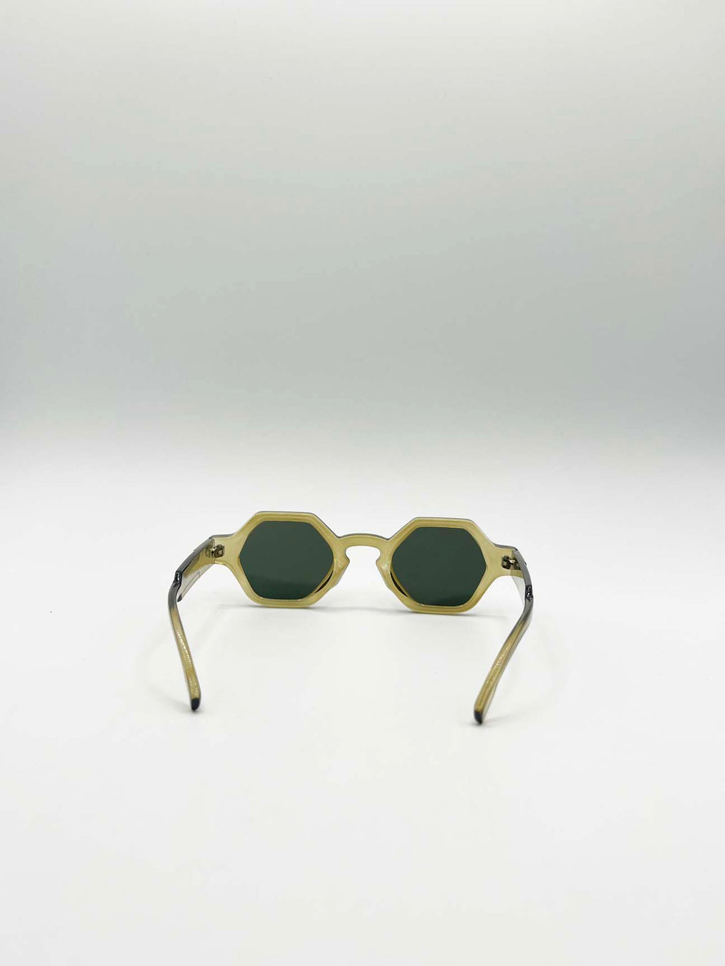 Round Hexagon Sunglasses in Sage Green