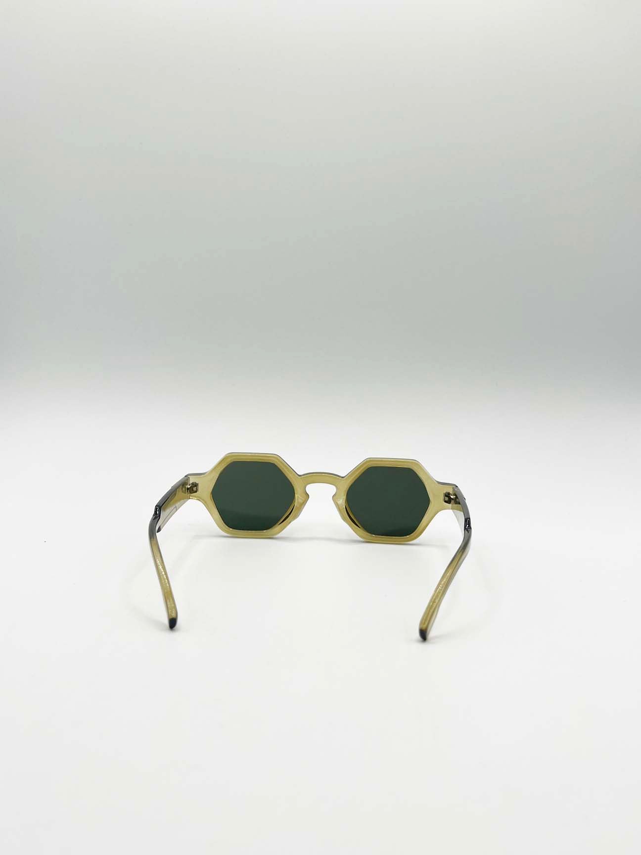 Round Hexagon Sunglasses in Sage Green