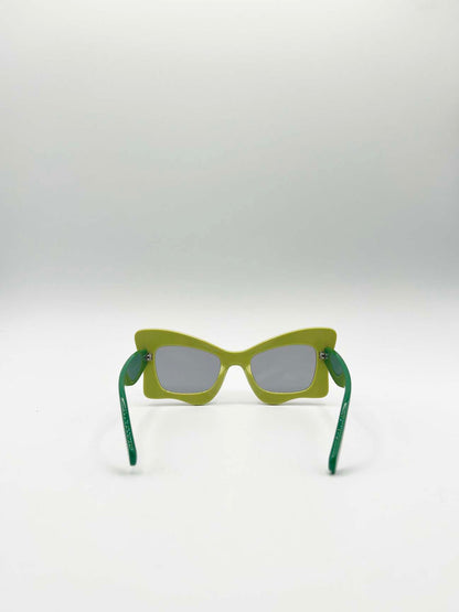 Bold Butterfly Cat-Eye Sunglasses Green Lime