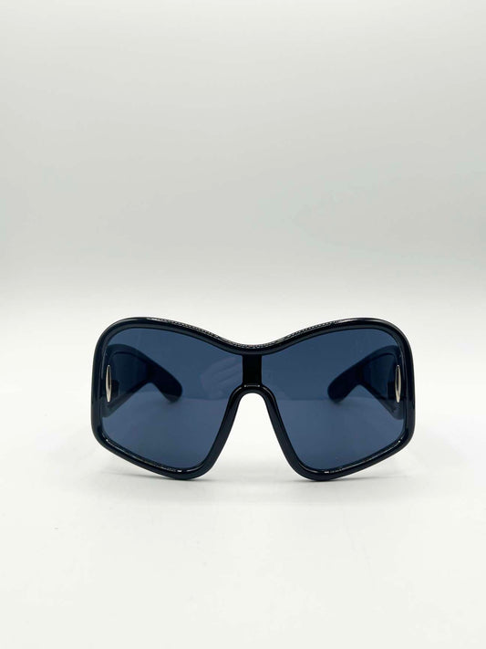 Square Oversized Mask Sunglasses in Black