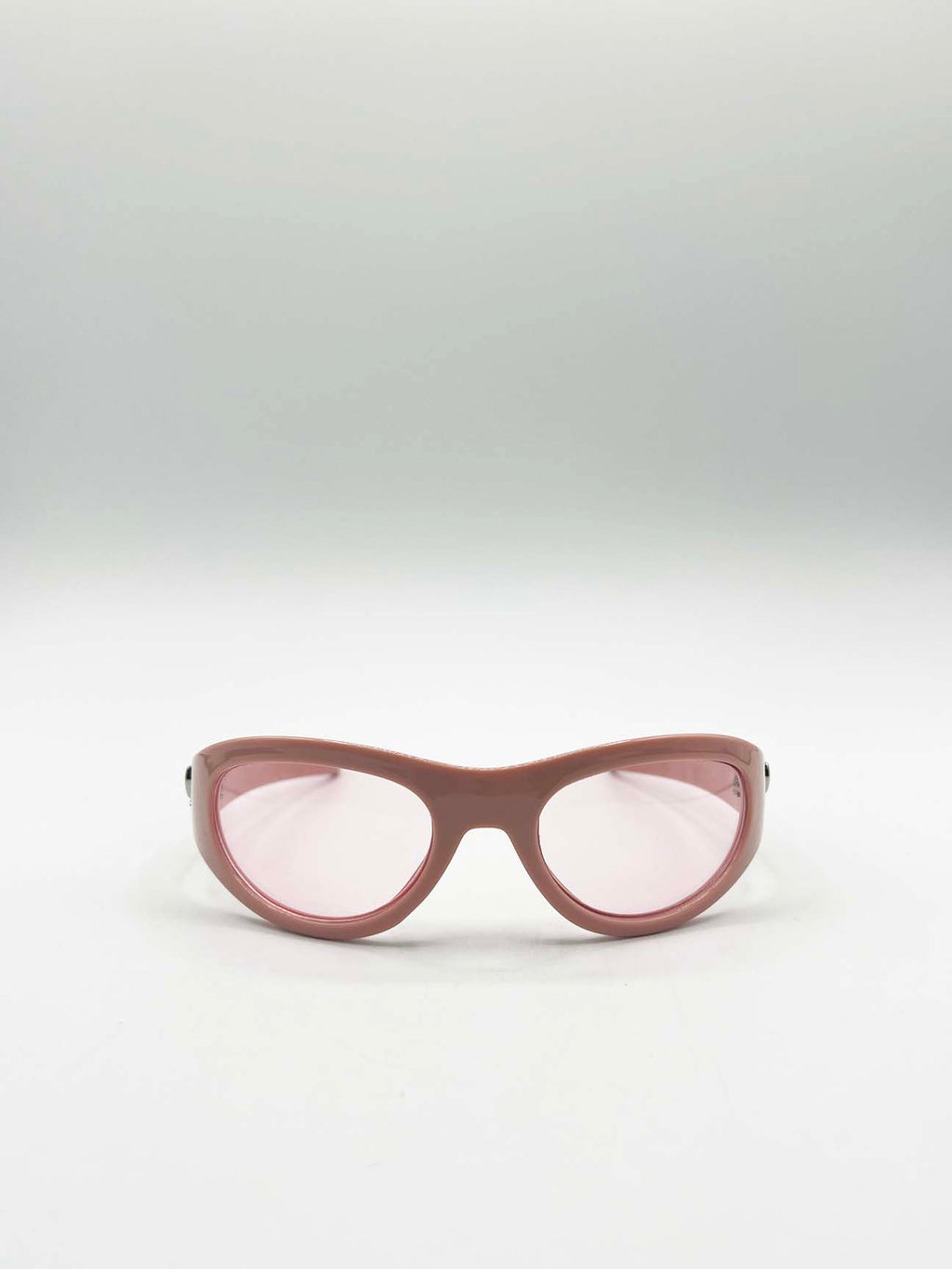 Wrap Around Racer Bow Sunglasses in Pink
