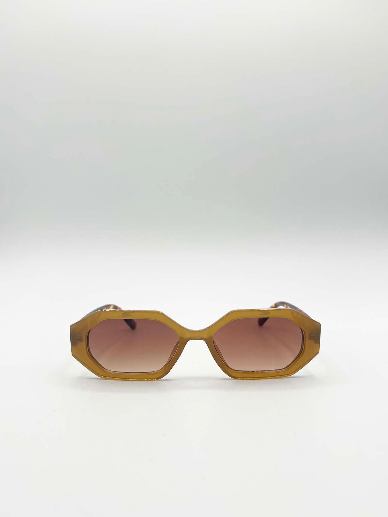 Oval Geomentric Sunglasses in Tortoise Brown