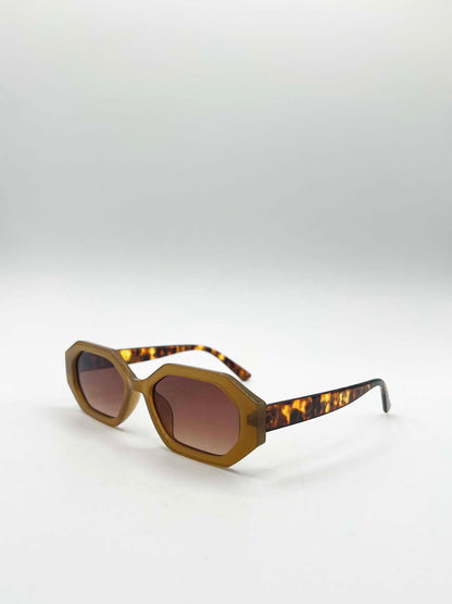 Oval Geomentric Sunglasses in Tortoise Brown