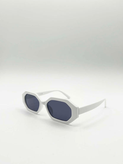 Oval Geomentric Sunglasses in White