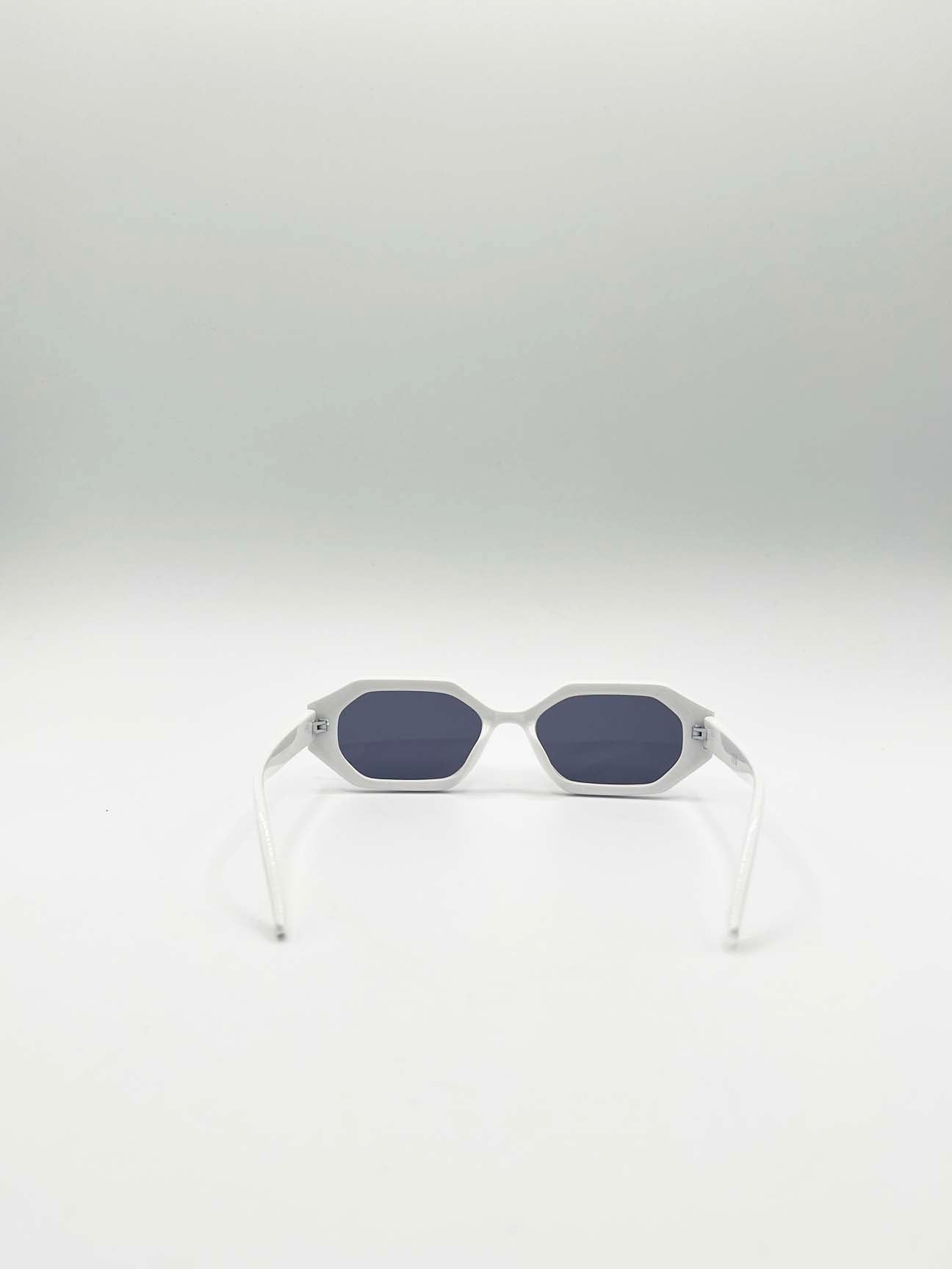 Oval Geomentric Sunglasses in White