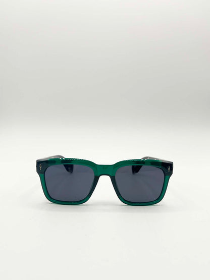 Square Sunglasses in Green Black