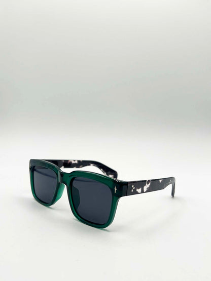 Square Sunglasses in Green Black