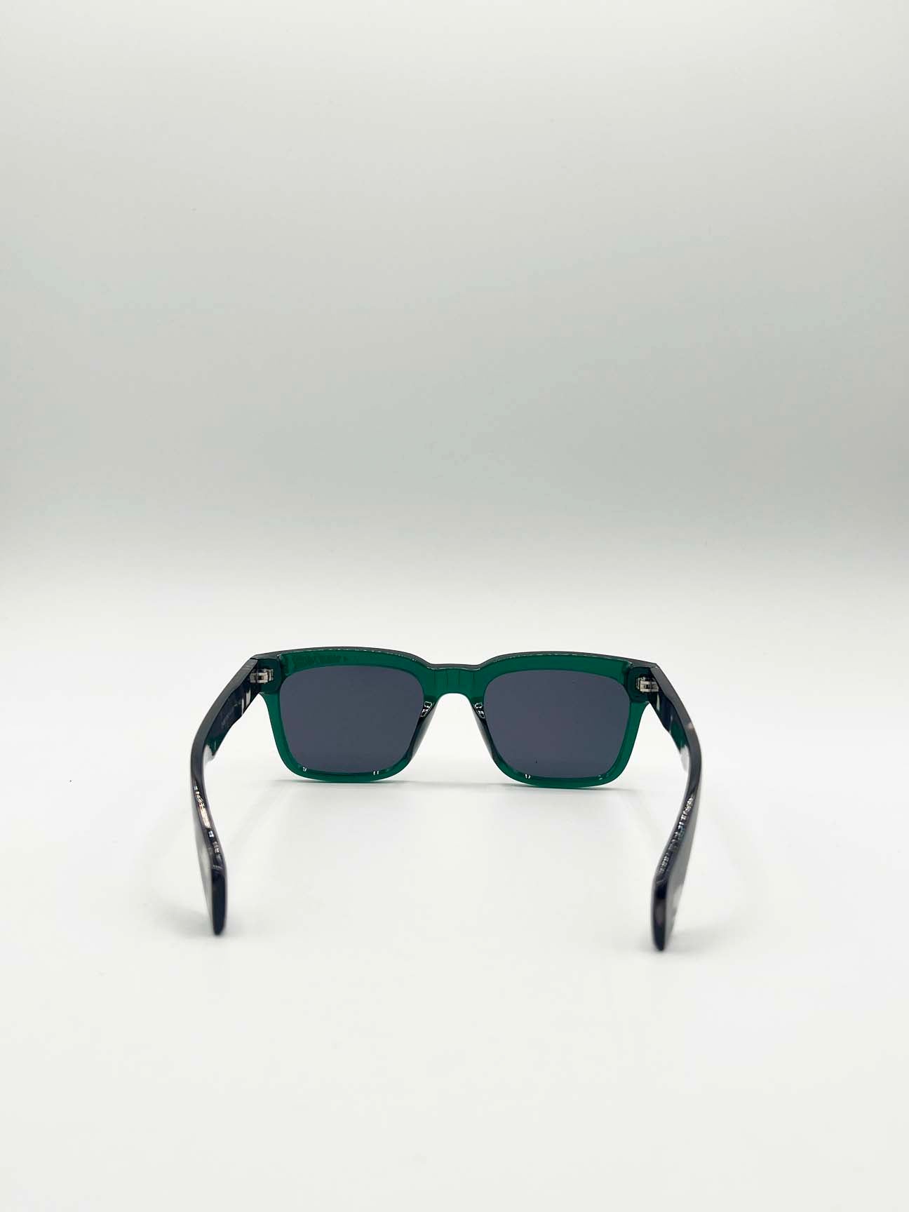 Square Sunglasses in Green Black