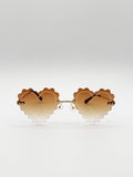 Scallop Heart Sunglasses in Brown