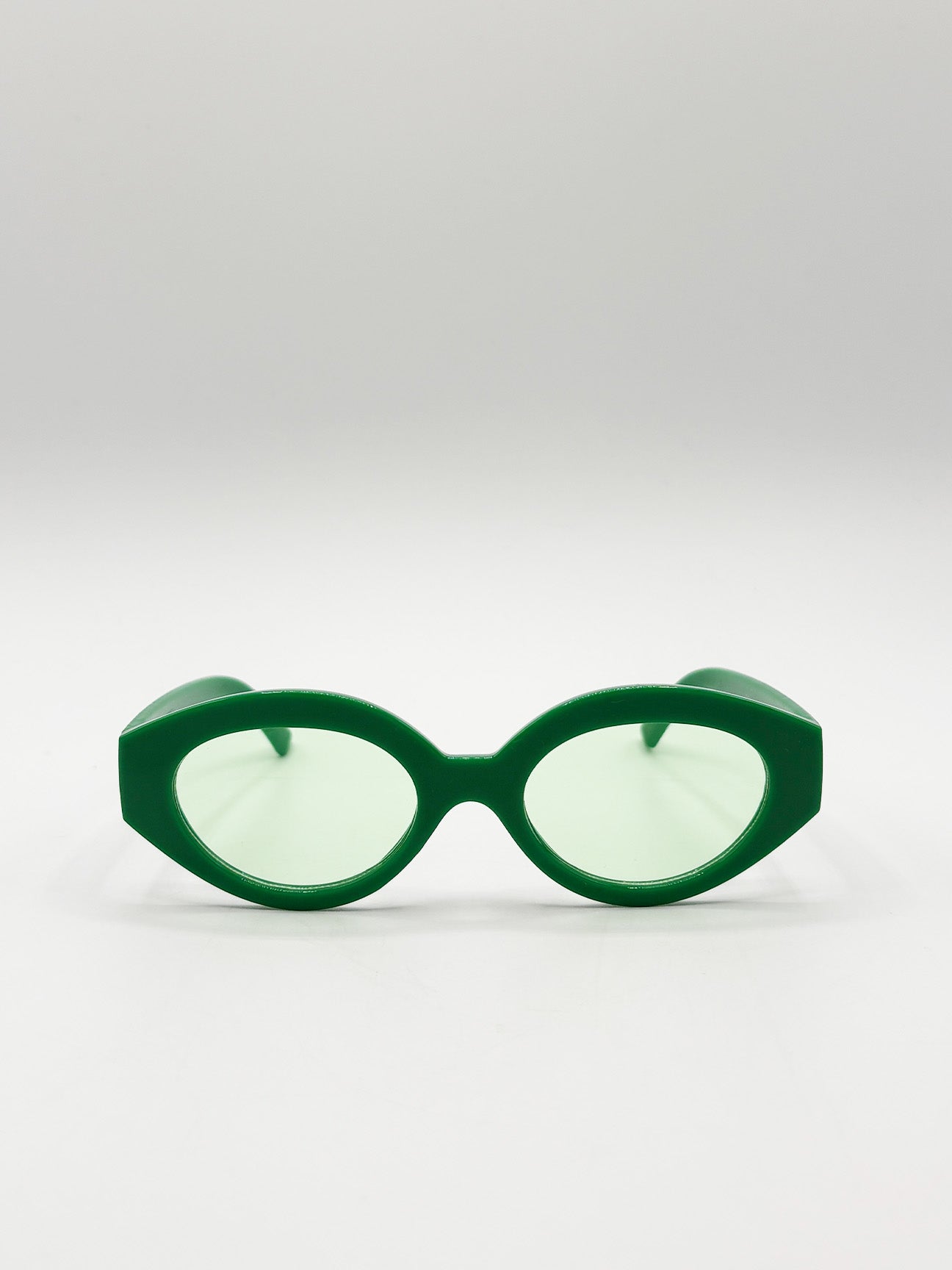 Retro Small Oval Sunglasses Green