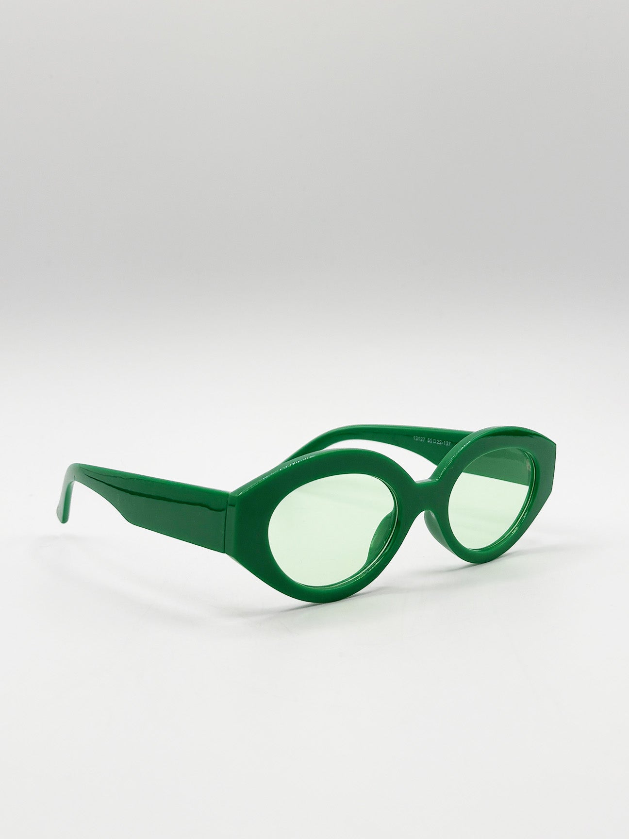 Retro Small Oval Sunglasses Green