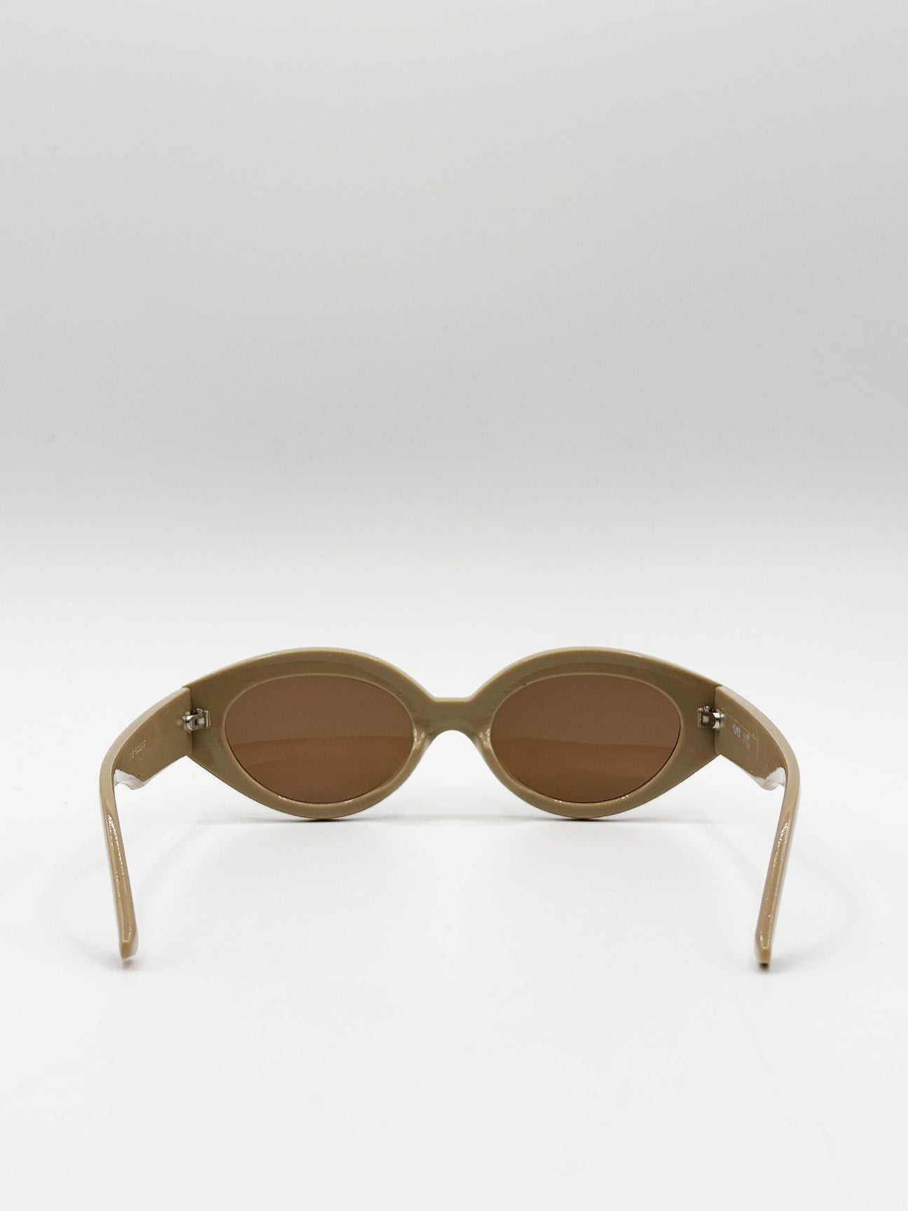 Retro Small Oval Sunglasses Beige