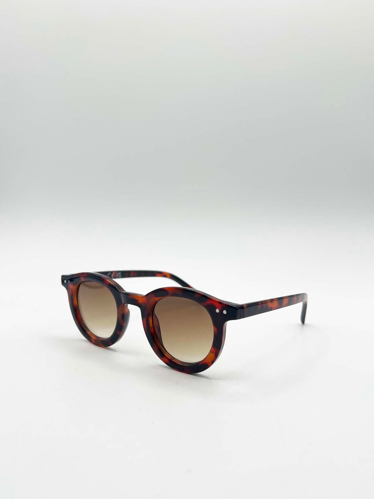 Bold Rounded Sunglasses in Tortoiseshell