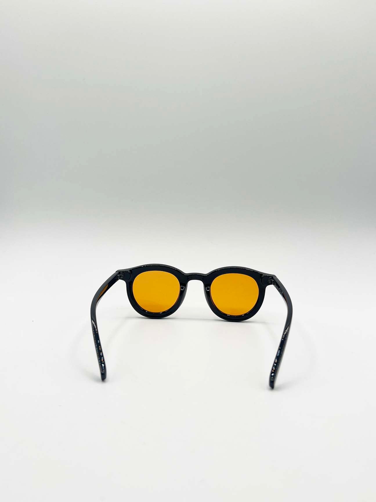 Bold Rounded Sunglasses in Black Orange