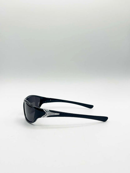 Thin Racer Sunglasses in Black Silver